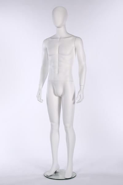 Matt white standing muscular male mannequin